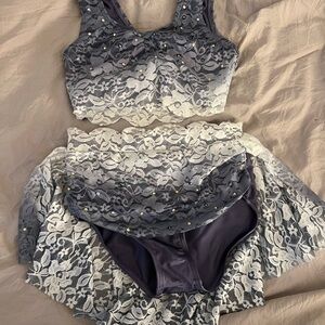 Weissman blue/gray two piece dance costume